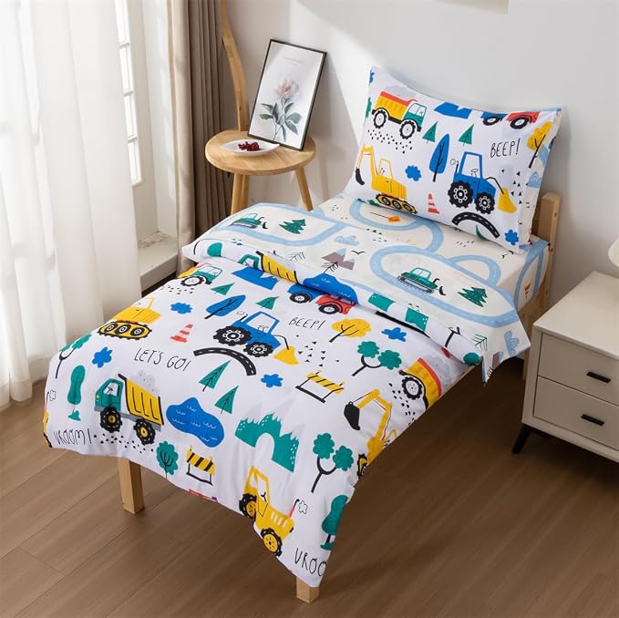 NTBED 4 Pieces Construction Toddler Bedding Set - Image 3