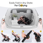 MU Double Stroller, Foldable Twin Tandem Stroller - Image 8