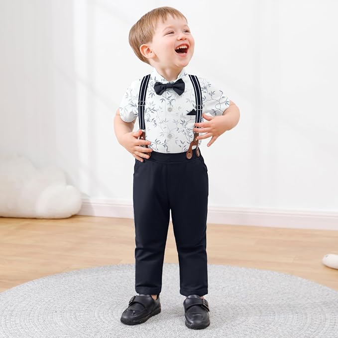 nilikastta Toddler Boy Outfit Boy Suit Boy Dress Shirt - Image 3