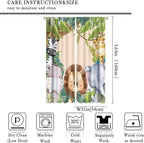 Jungle Animals Curtains Colorful Forest Cartoon Wildlife Lion Giraffe Elephant - Image 2