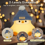 Penguin Lamp with Knit Hat, Kawaii Penguin Night Light, Food Grade Silicone - Image 2