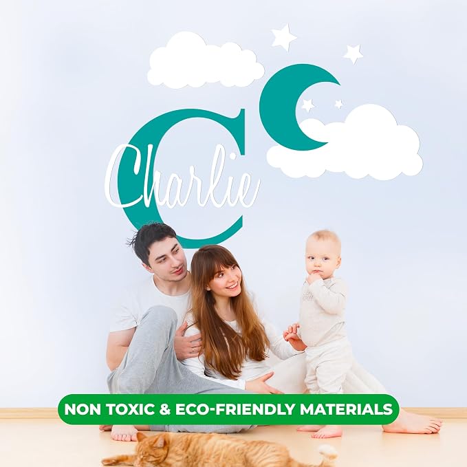 e-Graphic Design Inc Custom Name & Initial Moon Clouds Stars - Image 5
