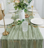 FEXIA Cheesecloth Table Runner Sage Green - Image 5