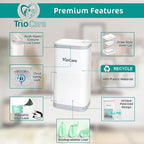 Odor Locking Blocking Control Diaper Pail White | Over 12 Months Refill Bag - Image 2
