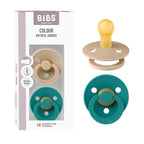 BIBS Colour Pacifier 2-Pack, BPA Free Binky Pacifier, Round Nipple. Natural by BIBS