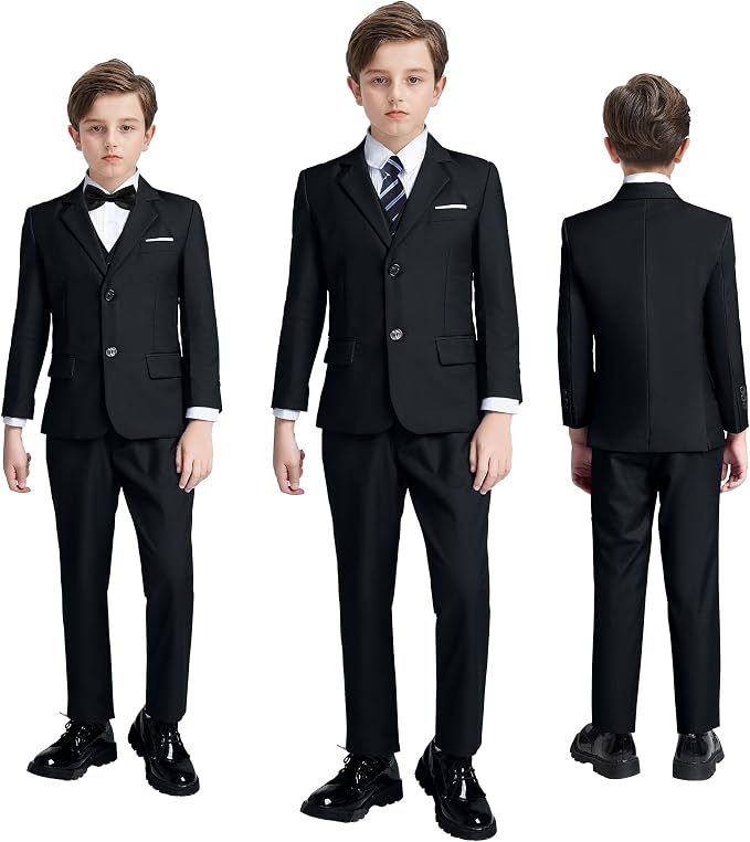 JPF Boy's Formal Suit Set Slim Fit Kids Tuxedo Suits - Image 6