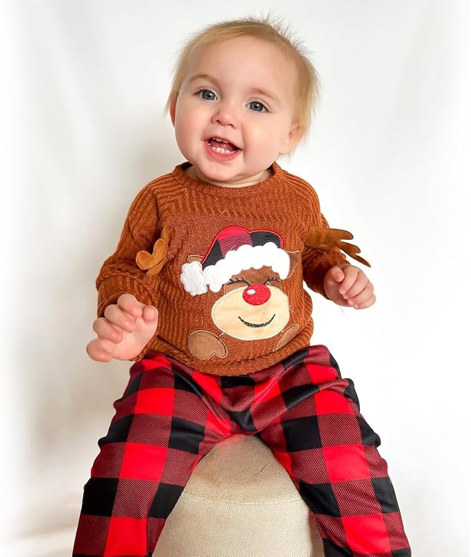 HINTINA Infant Baby Girl Knit Pullover Long Sleeve Sweater Outfits Fall Winter - Image 3