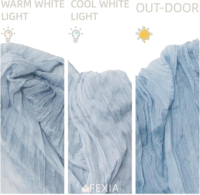 FEXIA Dusty Blue Cheesecloth Table Runner Boy Baby Shower Wedding Decorations - Image 8
