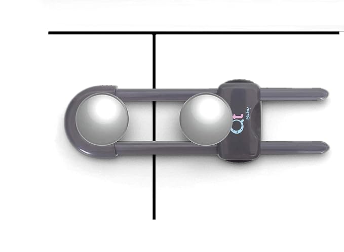 Pack of 12 - Baby Proofing Cabinet Locks Adjustable U Shaped Baby Safety Latches - Image 3
