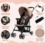 HONEY JOY Travel Stroller, Quick Fold Lightweight Baby Umbrella Stroller - Image 5