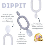 Bibado - Dippit Baby Spoon and Dipper, Mist - Soft, Chewable Dipper & Deep - Image 6