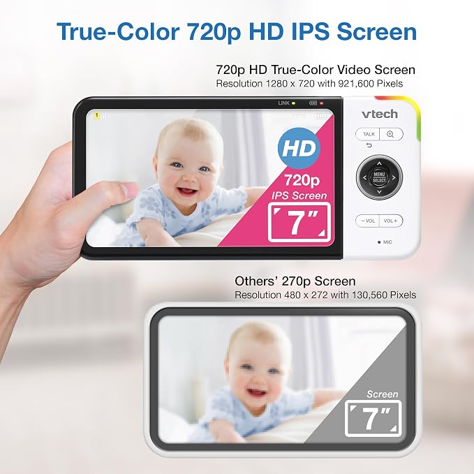 VTech VM919-2HD Baby Monitor, 2 Cameras, 360 Panoramic Viewing, 110 Wide-Angle - Image 3