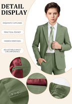 Boys Formal Suit Set 4 Pieces Kids Tuxedo Ring Bearer Outfit - Image 3