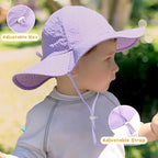 HONGTEYA Baby Sun Hat Toddler Girl Beach Hat Adjustable Outdoor Summer Hat UPF - Image 3