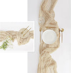 FEXIA 10 Pack Beige Gauz Table Runner 35x120 Inches Ivory Cheesecloth Rustic - Image 7