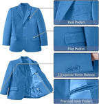 Boy's Suit Formal Slim Fit 5 Pieces Suit Set Blazer Vest Pants - Image 3