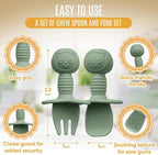 4pc Silicone Baby Spoons Self Feeding Baby Utensils 6-12 Months - Image 4