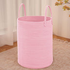 Large Woven Laundry Basket Hamper, 80L Cotton Rope Storage Bin by JMvicyroam