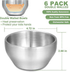 EWFEN SUS304 6-Piece Stainless Steel Bowls - Image 2