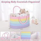 Baby Diaper Caddy Organizer, Cotton Rope Diaper Basket, Baby Basket - Image 5