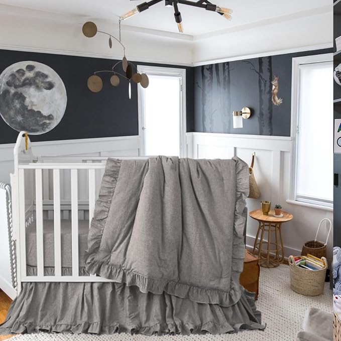 Brandream Crib Bedding Set 3 Pieces Ultra Soft 100% Cotton Bohemian Neutral by Brandream