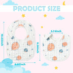 Zainpe 6Pcs Snap Muslin Cotton Baby Bibs Strawberry Lemon Avocado Pattern - Image 2