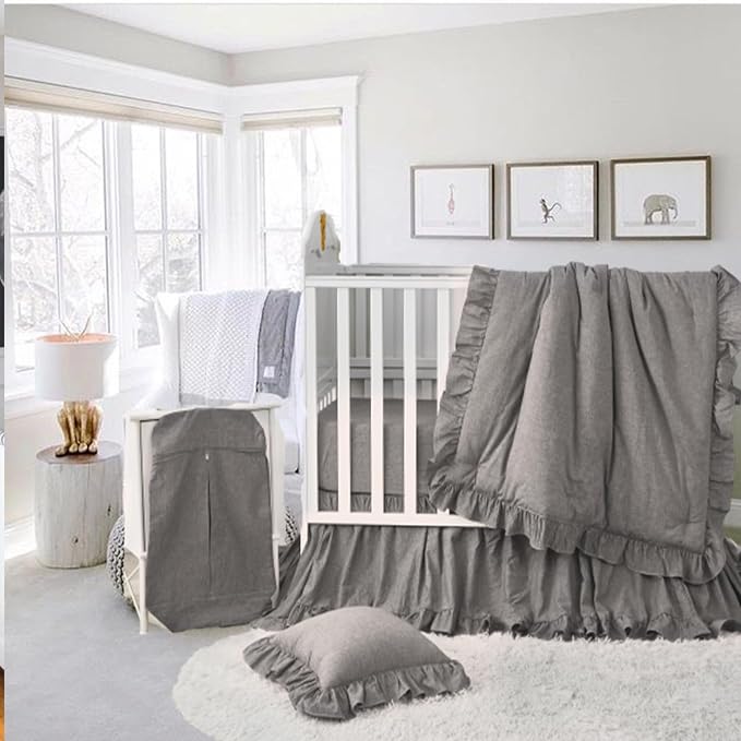 Brandream Crib Bedding Set 3 Pieces Ultra Soft 100% Cotton Bohemian Neutral - Image 2