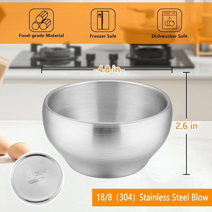 LIANYU Stainless Steel Kids Bowls, 12oz Small Kids Toddler Bowls Set of 6 - Image 2