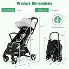BABY JOY Lightweight Baby Stroller, Compact Travel Stroller - Image 7