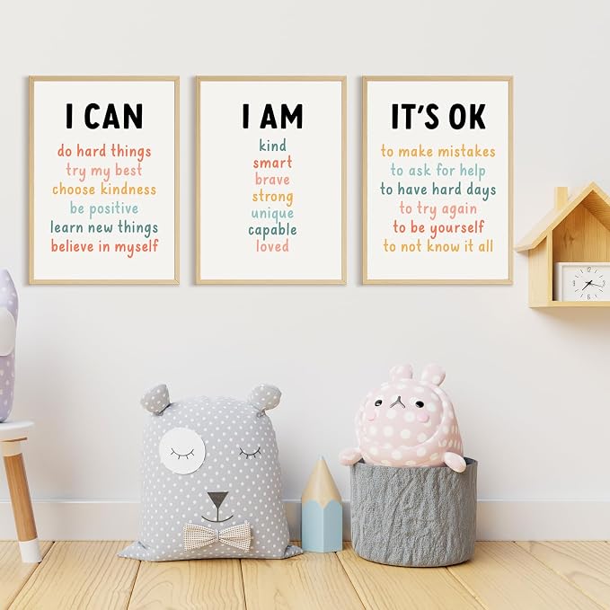Kids Affirmation Wall Art Positive Canvas Wall Decor Inspirational Quotes Wall - Image 5