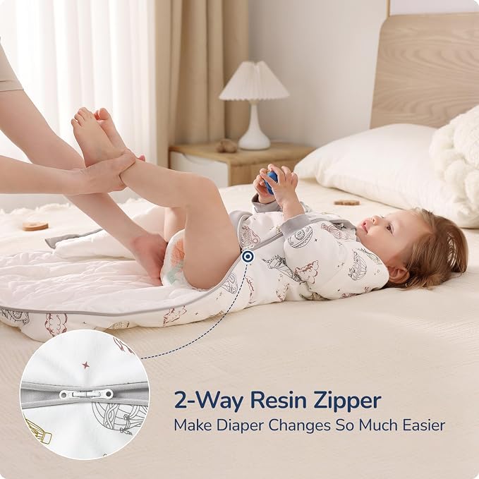 Baby Sleep Sack 18-24 Months, Cotton Detachable Long Sleeve Sleep Sack - Image 4