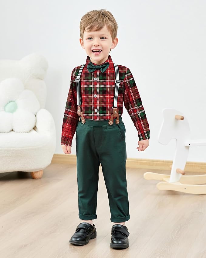 CARETOO Toddler Boy Clothes Suit Gentleman Wedding Outfits Kids Formal Dress - Image 5