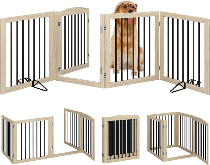 Vantas Folding Pet Gate 96" Wide, Freestanding Pet Gate, Puppy Safety Fence - Image 4