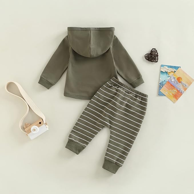 2Pcs Baby Boys Hoodie Tops Pants Set Dinosaur Deer Print Sweatsuit Fall Winter - Image 7