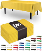 Pureegg Plastic Table Cloth Disposable 8 Pack, 54 x 108 Inch Table Cloths by Pureegg