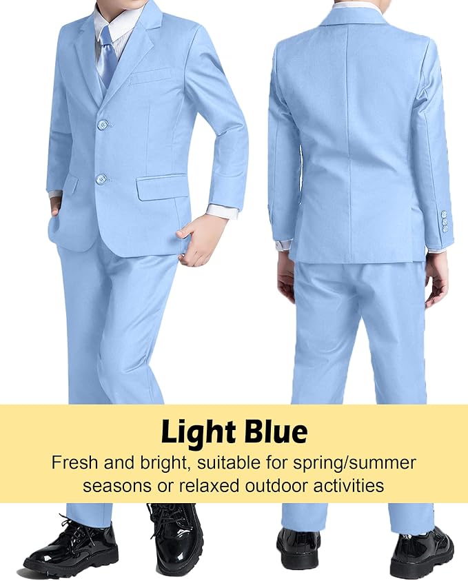 Boys’ Formal Suit 5 Piece Set, Toddler Tuxedos - Image 5