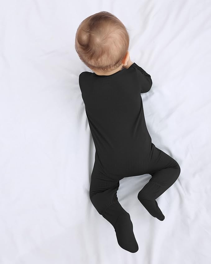 Baby Boy Footed Pajamas with Mittens, Rayon Made from Bamboo Sleepers, 2 Way - Image 6