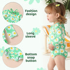 YOUNGER TREE Infant Baby Girls Swimsuit Long Sleeve Swimsuits One Piece - Image 4