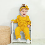Happy Town Baby Girl Romper Infant Fall Winter Clothes Ruffle Sweater Long - Image 2