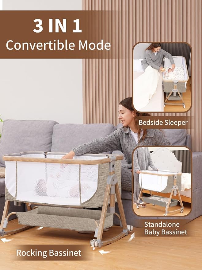 Baby Bassinet, Bassinet Bedside Sleeper - Image 3