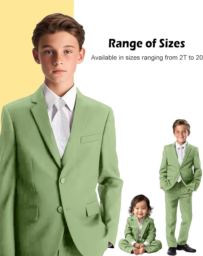 Boys’ Formal Suit 5 Piece Set, Toddler Tuxedos - Image 3