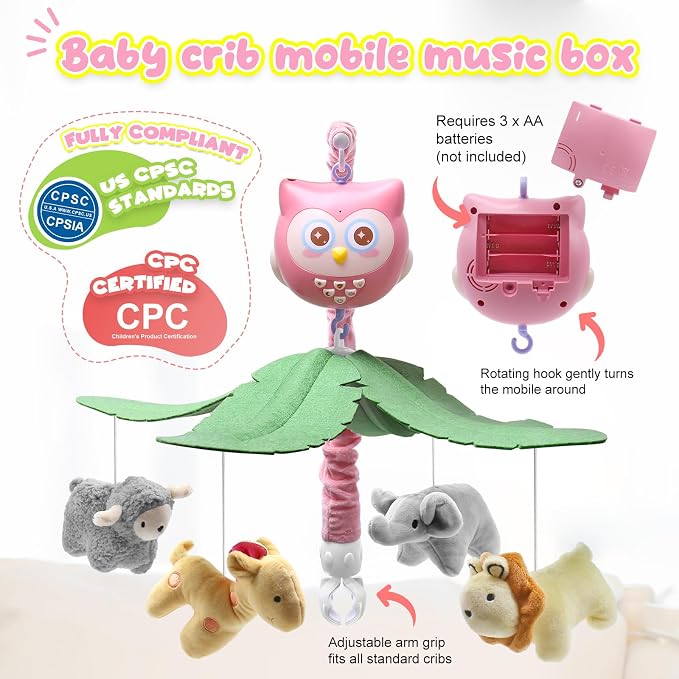 Baby Crib Mobile with Music and Lights - Image 2