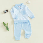 Toddler Baby Boy Fall Clothes Plaid Long Sleeve Sweatshirt Tops + Casual Pants - Image 3