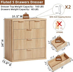 LEYAOYAO Fluted 5 Drawers Dresser - Image 2