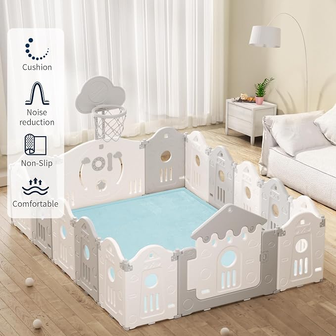 ACOMOPACK Baby Play Mat for Floor 1.3" Thick Memory Foam Play Mat 39"×59" Tummy - Image 3
