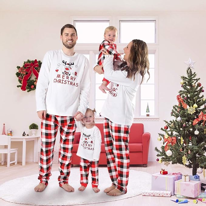 Weixinbuy Family Pajamas Set Christmas Pjs Matching Clothes Pajamas - Image 4