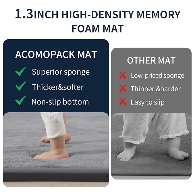 ACOMOPACK Baby Play Mat for Floor 1.3" Thick Memory Foam Play Mat 79"×157" - Image 4