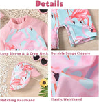 Aalizzwell Baby Girls Long Sleeve One Piece Bathing Suit - Image 4