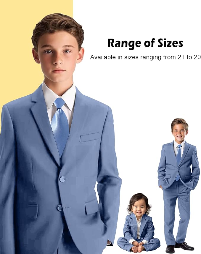 Boys’ Formal Suit 5 Piece Set, Toddler Tuxedos - Image 3