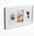 Green Pollywog Baby Handprint and Footprint Kit | Elegant White Frame - Image 8